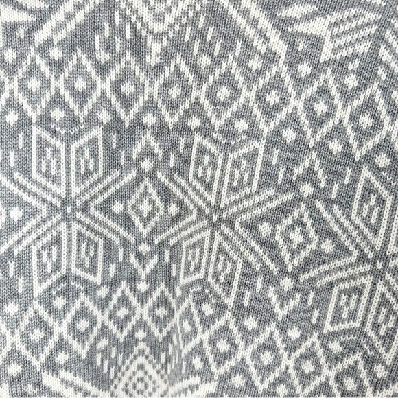 Talbots Cream Gray Patterned Cashmere Wool Open Front Thick Comfy Cardigan Sz M - Picture 8 of 10